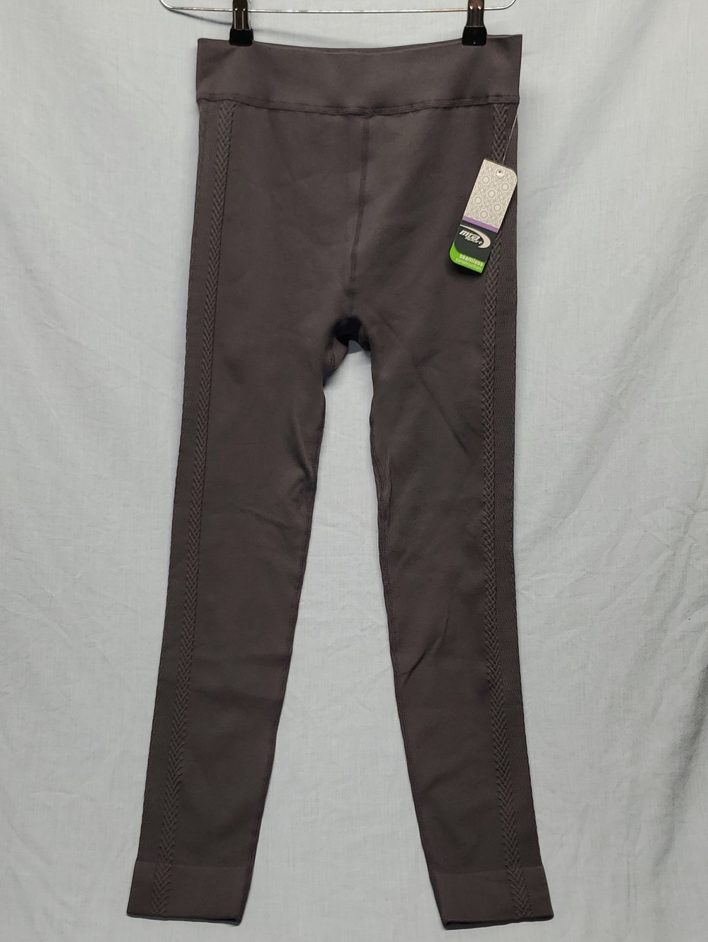 MTA Sport Charcoal Seam-Panel Kids Leggings -254